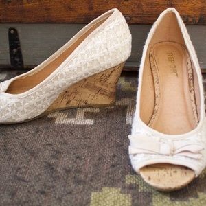 Women's peep toe wedges